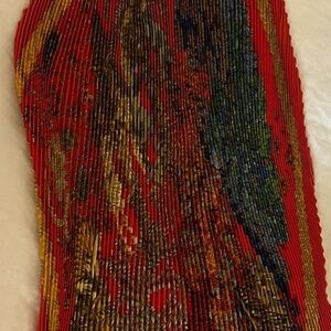 Hermès carré plissé 90 CMS orange silk scarf